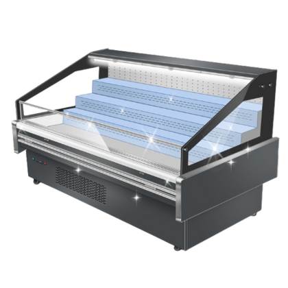 Steps open air merchandiser cooler