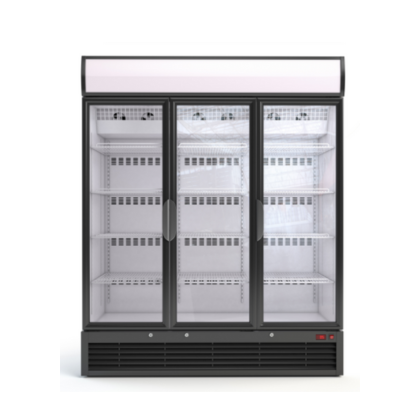 3 door glass freezer