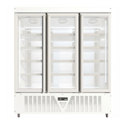 Three Upright Glass Door Freezer