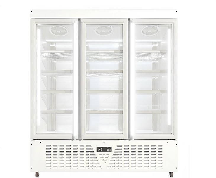 Energy-Saving LED Light Three Door Glass Freezer