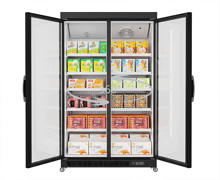 High Cooling Eefficiency Upright Glass Door Freezer