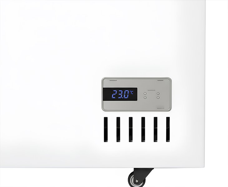 Precise Temperature Control Curved Glass Top Freezer