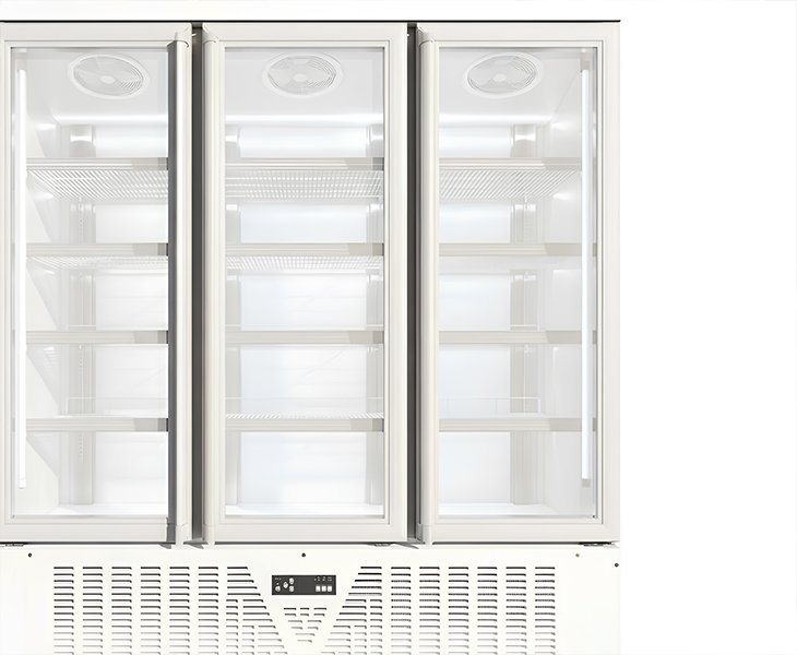 User-Friendly Design Three Door Glass Freezer