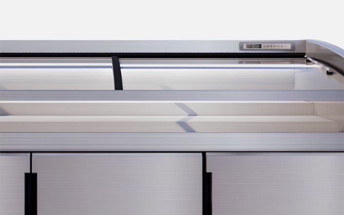 chest display freezer heat reflective coated glass