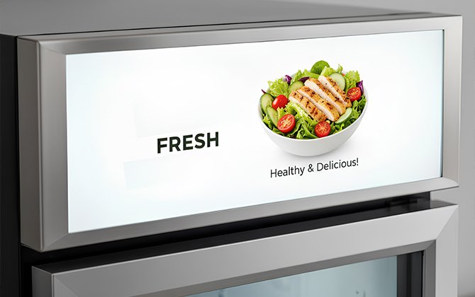 display refrigerator countertop top lightbox
