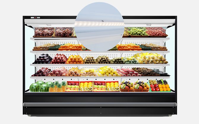 open air merchandiser with led light