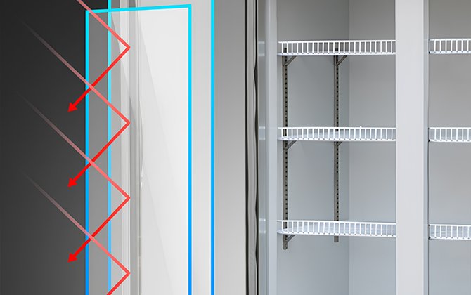 tempered glass combi freezer