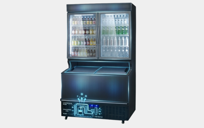 dual-temperature display combi freezer