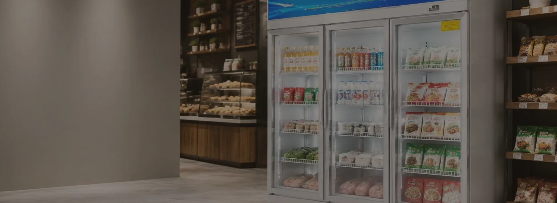 Commercial display refrigerator for supermarket and retail applications