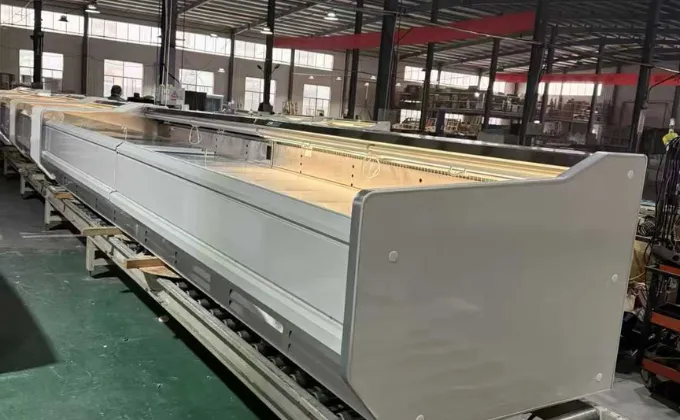 Large scale manufacturing facility and stable production line for mass orders of commercial refrigeration equipment.