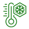 Dual temperature storage icon showing chilled and frozen temperature zones