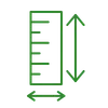 Freezer size and capacity options icon representing different cabinet dimensions for commercial applications