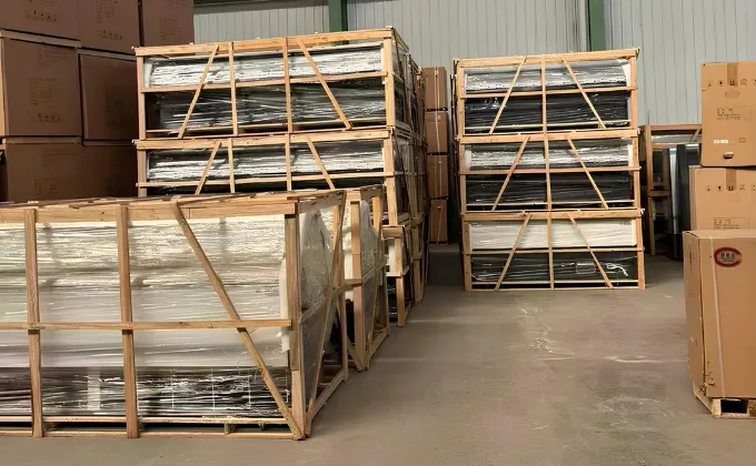 Countertop display refrigerators prepared with export packaging for international shipping