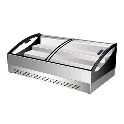 Curved Glass Countertop Display Refrigerator