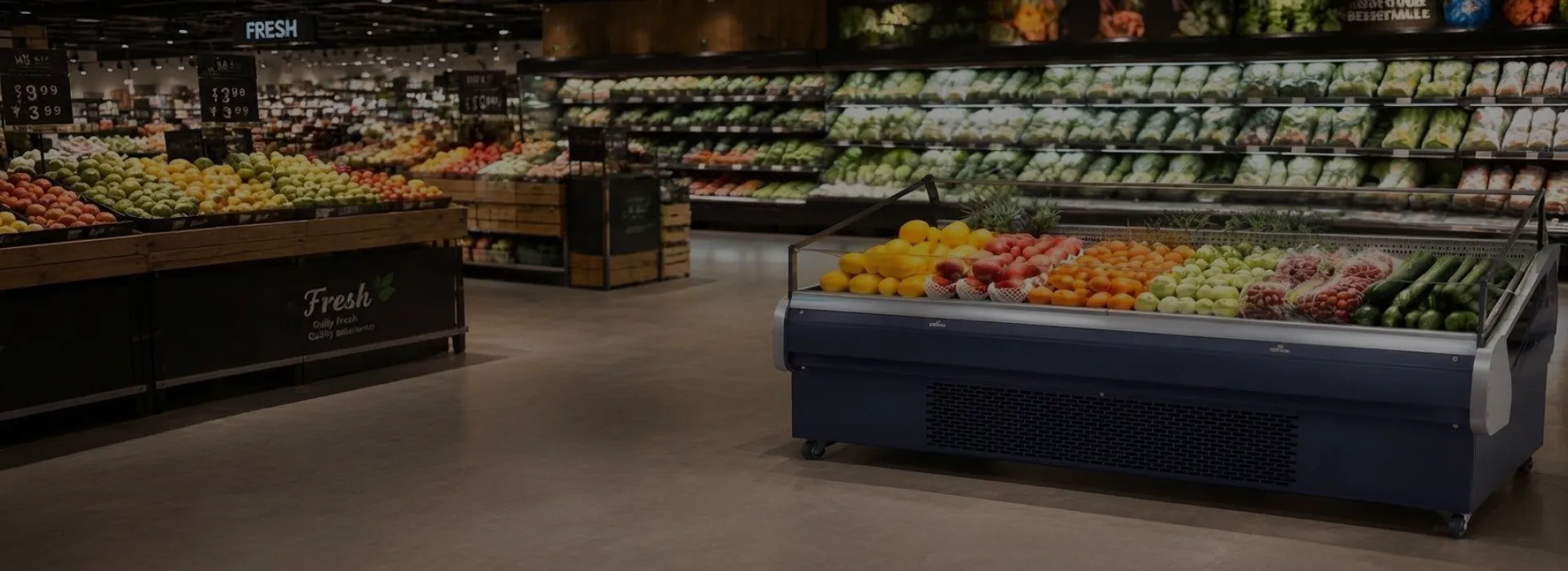 Island Chiller for Commercial Fresh Food Display