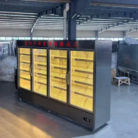 Custom four-door glass refrigerator for chuanchuan and malatang ingredients