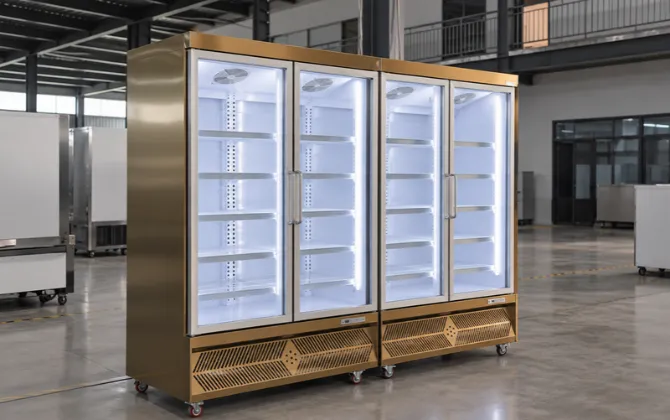 Private label glass door refrigerator packaging and product labeling