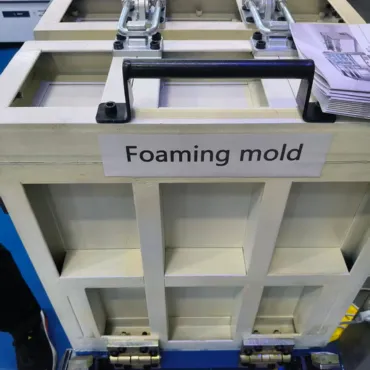 A foaming mold displayed alongside our refrigeration equipment